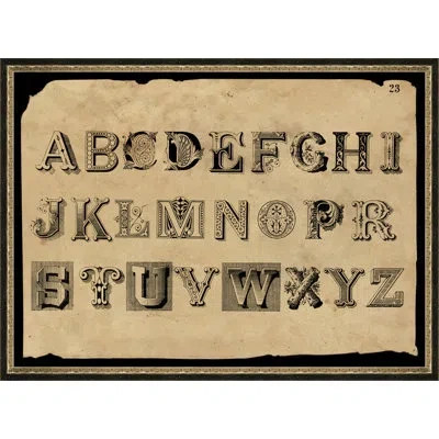 Wendover Art Group Vintage Alphabet 4 - Picture Frame Textual Art In Black;tan
