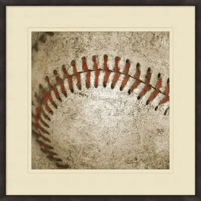 Wendover Art Group Vintage Baseball 1 - Picture Frame Photograph In Brown;beige