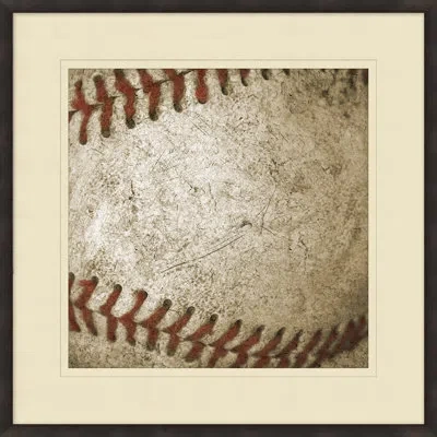Wendover Art Group Vintage Baseball 2 - Picture Frame Photograph In Brown;beige