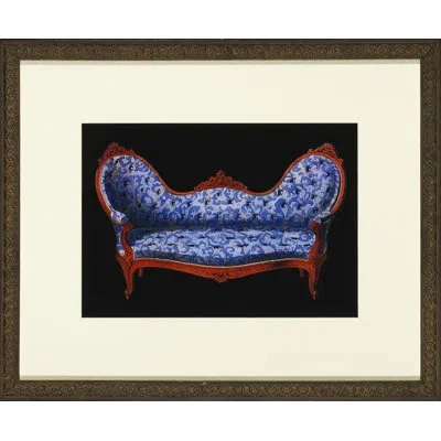 Wendover Art Group Vintage Blue Couch - Picture Frame Graphic Art In Blue;black;red