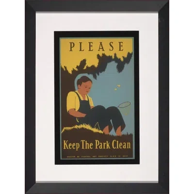 Wendover Art Group Vintage Green Poster Ii - Picture Frame Graphic Art In Blue;brown;yellow