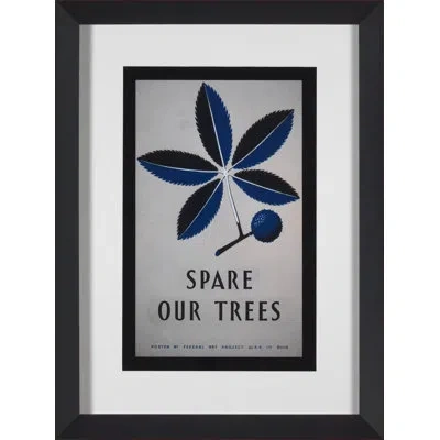 Wendover Art Group Vintage Green Poster Viii - Picture Frame Graphic Art In Blue;black;gray