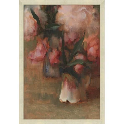 Wendover Art Group Vintage Peonies - Picture Frame Painting In Red