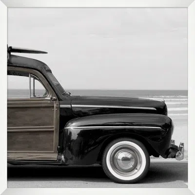 Wendover Art Group Vintage Van Front In Black,white,gray,brown