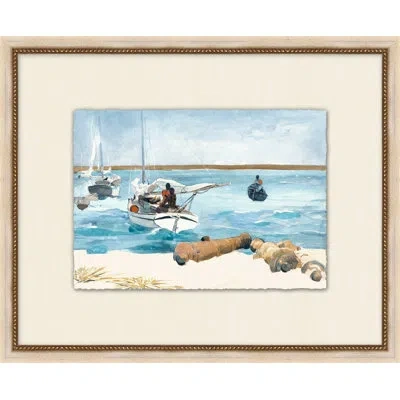 Wendover Art Group Virgin Islands 6 - Picture Frame Painting On Paper In Blue