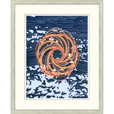 Wendover Art Group Water Spiral 2 - Picture Frame Painting On Paper In Navy