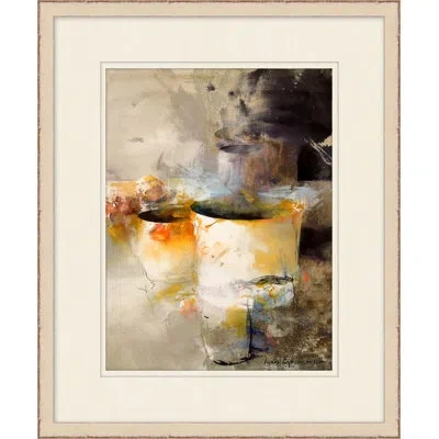 Wendover Art Group Watercolor Dishes 2 - Picture Frame Painting On Paper In Gray;beige