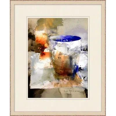 Wendover Art Group Watercolor Dishes 4 - Picture Frame Painting On Paper In Blue;gray;beige