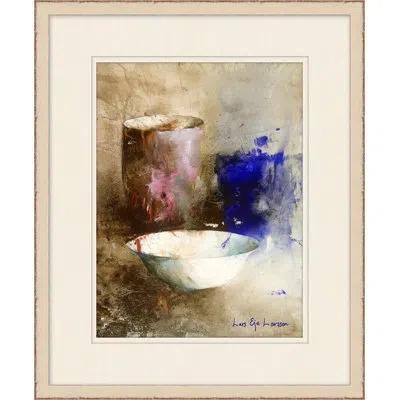 Wendover Art Group Watercolor Dishes 6 - Picture Frame Painting On Paper In Blue;gray;beige