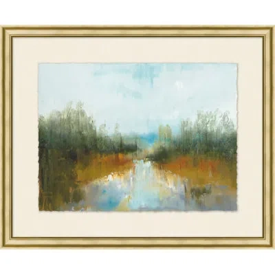 Wendover Art Group Western Marsh 1 - Picture Frame Painting In Blue;green