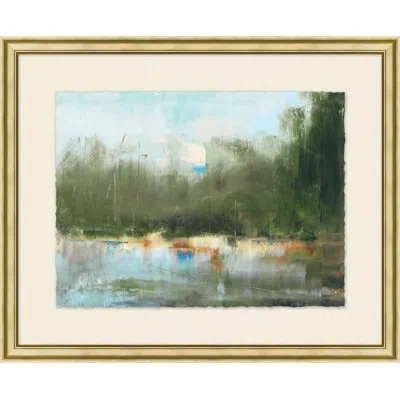 Wendover Art Group Western Marsh 2 - Picture Frame Painting On Paper In Blue;green