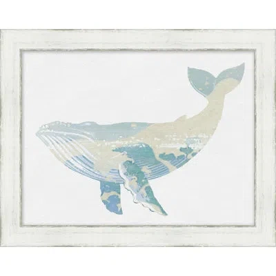 Wendover Art Group Whale Relief 1 - Picture Frame Painting On Paper In Blue;white