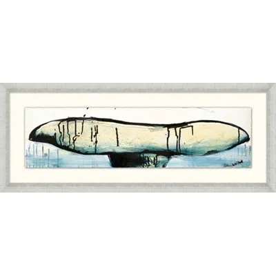 Wendover Art Group Whale Tail 3 - Picture Frame Painting On Paper In Blue;black;yellow