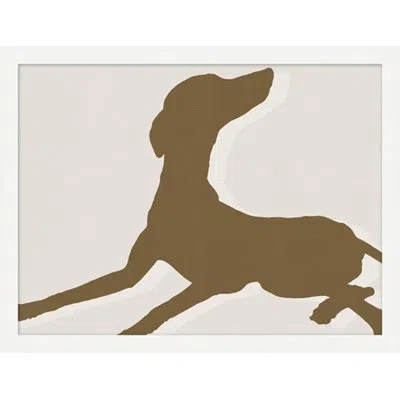 Wendover Art Group Whippet 1 By Thom Filicia - Picture Frame Painting On Paper In Brown;gray