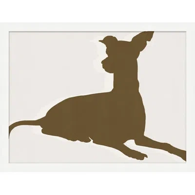 Wendover Art Group Whippet 2 By Thom Filicia - Picture Frame Painting On Paper In Brown;gray