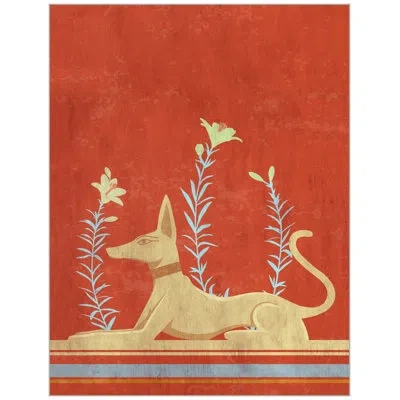 Wendover Art Group Whippet Panel 2 By Thom Filicia - Floater Frame Painting On Canvas In Red;yellow