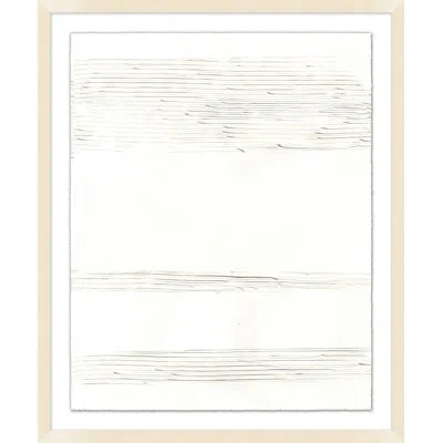 Wendover Art Group White Lines 2 By Mat Sanders - Picture Frame Painting On Paper In Gray;beige