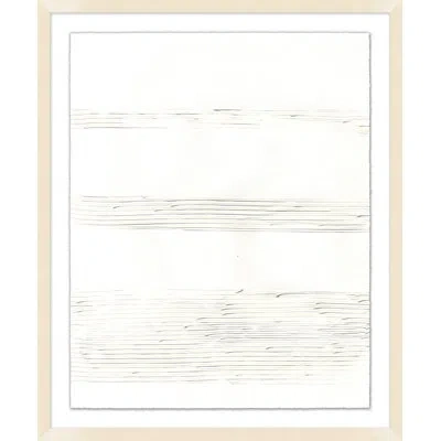 Wendover Art Group White Lines 4 By Mat Sanders - Picture Frame Painting On Paper In Gray;beige