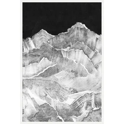 Wendover Art Group White Peaks 1 By Thom Filicia - Picture Frame Painting On Paper In Black;gray
