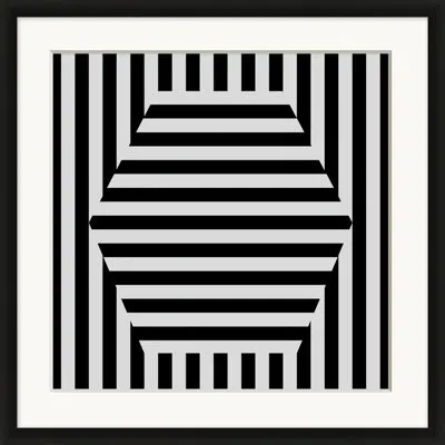 Wendover Art Group White Stripes 13 - Print On Paper In Black