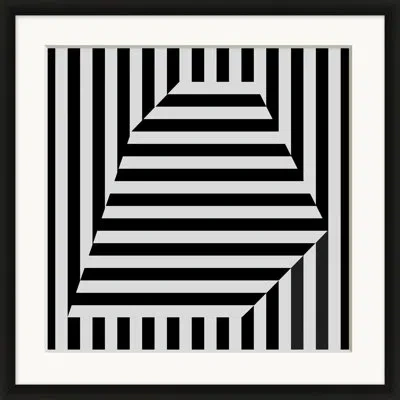 Wendover Art Group White Stripes 14 - Print On Paper In Black;white