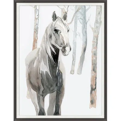 Wendover Art Group Wild Horse 1 - Picture Frame Painting In Brown;white;gray