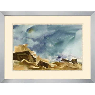 Wendover Art Group Wild Wave - Picture Frame Painting On Paper In Blue;brown
