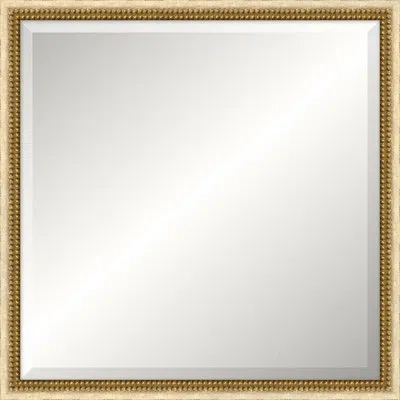 Wendover Art Group Winchester Solid Wood Floor Mirror In Distressed Ivory,gold Leaf