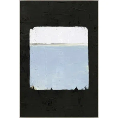 Wendover Art Group Window Seat By Thom Filicia - Floater Frame Painting On Canvas In Blue;black;ivory