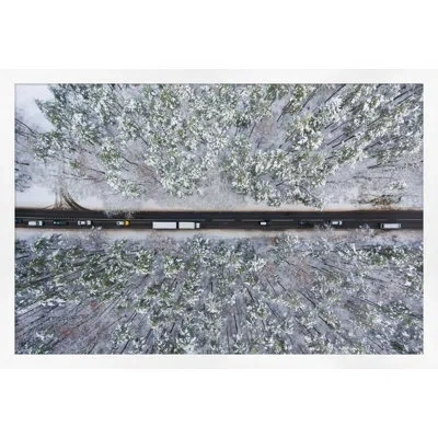 Wendover Art Group Winter From Above 3 By Thom Filicia - Picture Frame Photograph On Paper In White;gray