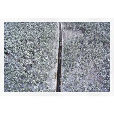 Wendover Art Group Winter From Above 4 By Thom Filicia - Picture Frame Photograph On Paper In White;gray