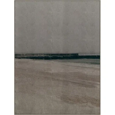 Wendover Art Group Winter Sea 2 By Thom Filicia - Floater Frame Painting On Fabric In Black;brown
