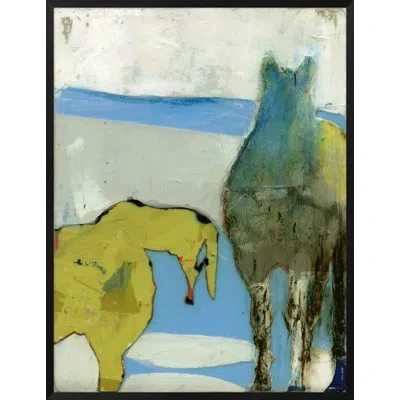 Wendover Art Group Winter Shapes A - Picture Frame Painting On Canvas In Blue;green;yellow