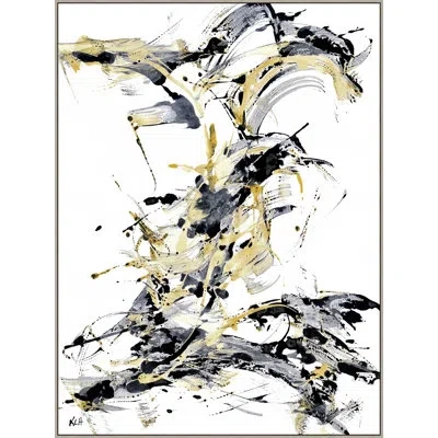 Wendover Art Group Winter Wind 1 By Thom Filicia - Floater Frame Painting On Canvas In White;gray;gold