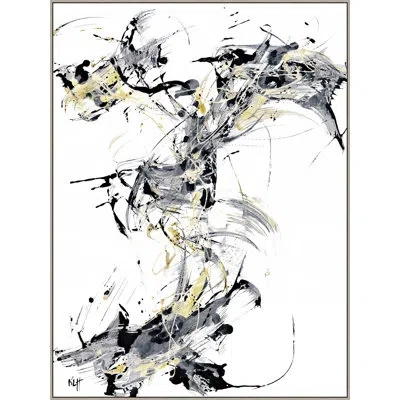 Wendover Art Group Winter Wind 2 By Thom Filicia - Floater Frame Painting On Canvas In White;gray;gold