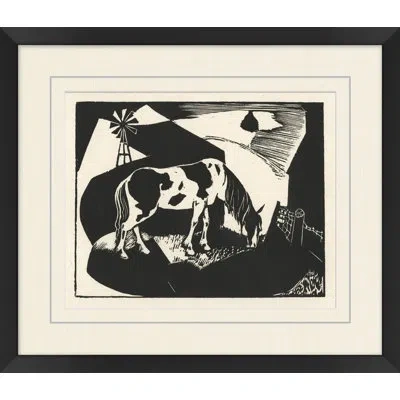 Wendover Art Group Wood Block Horse - Picture Frame Painting On Paper In Black;beige