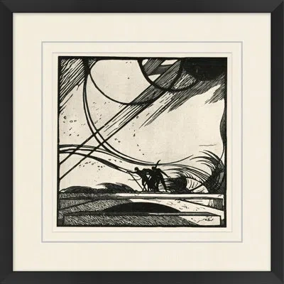 Wendover Art Group Wood Block Journey - Picture Frame Painting On Paper In Black;beige