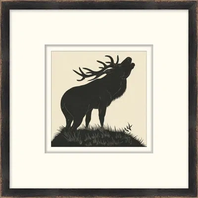 Wendover Art Group Wood Block Moose 1 - Picture Frame Graphic Art On Paper In Black;beige