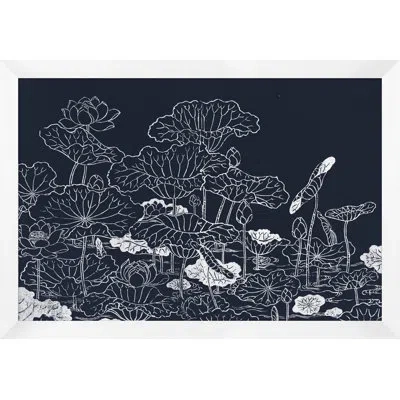 Wendover Art Group Wood Block Nature Impression 1 - Picture Frame Graphic Art In White;navy