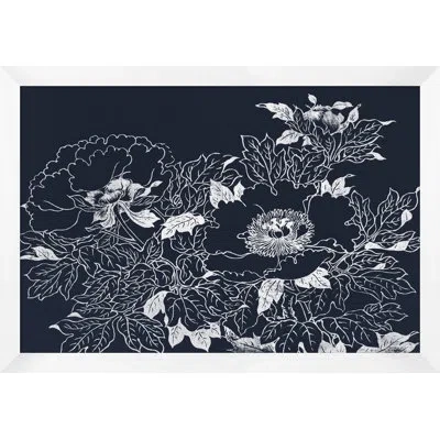 Wendover Art Group Wood Block Nature Impression 3 - Picture Frame Graphic Art In White;navy