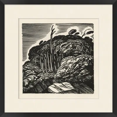 Wendover Art Group Wood Block Windswept - Picture Frame Painting On Paper In Black;beige