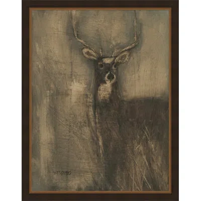 Wendover Art Group Woodland Deer - Picture Frame Painting On Paper In Gray