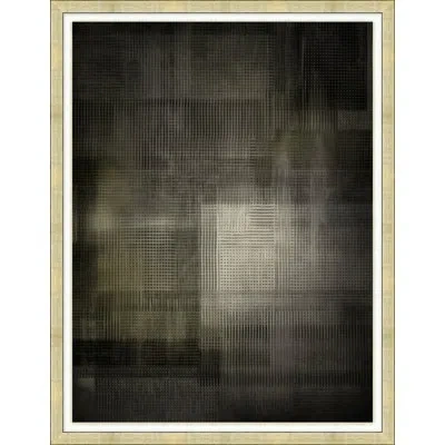 Wendover Art Group Woven Grid 3 By Thom Filicia - Picture Frame Painting On Canvas In Black;gray