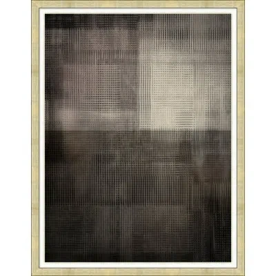 Wendover Art Group Woven Grid 4 By Thom Filicia - Picture Frame Painting On Canvas In Black;gray