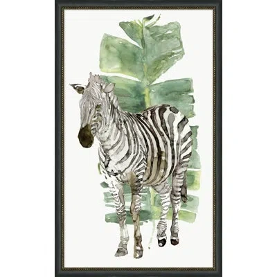Wendover Art Group Zebra And Palms By - Picture Frame Painting In Black;white;green