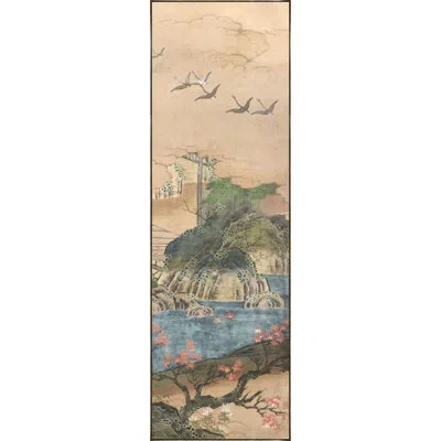 Wendover Art Group Zen Afternoon 4 By Lillian August - Floater Frame Panoramic Painting On Canvas In Blue;green;tan