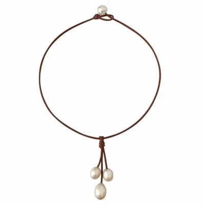 Wendy Mignot Women's Fawn Rain Pearl Necklace In Brown/white