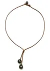 Wendy Mignot Women's Rain Two Drop Necklace In Brown/ Silver In Brown