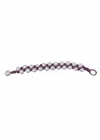 Wendy Mignot Women's Triple Weave Bracelet In White/ Purple In Metallic
