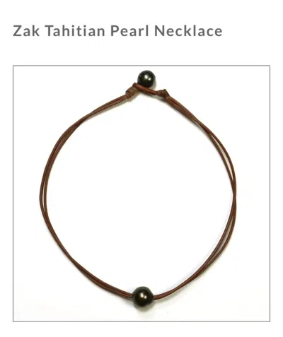 Wendy Mignot Zak Tahitian Pearl Necklace In Grey In Gold